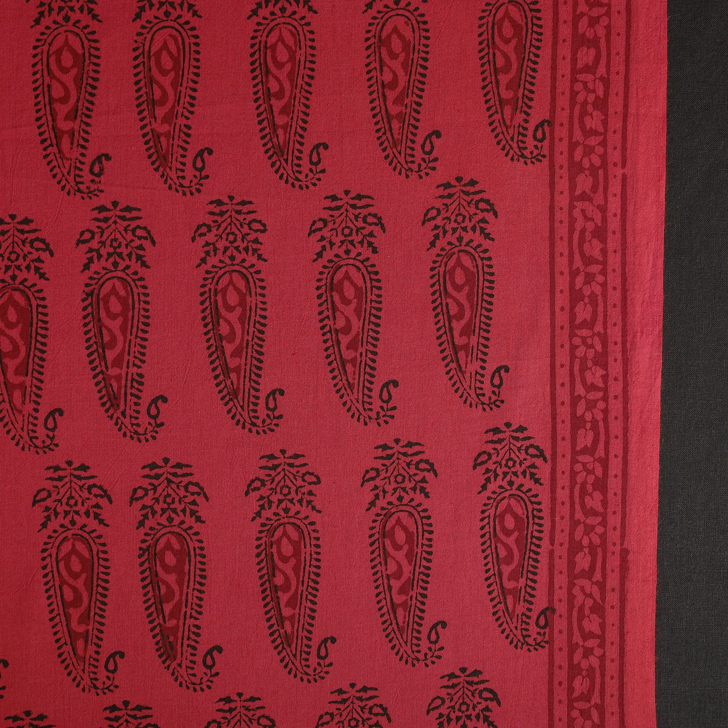 Maroon - Bagh Block Printed Cotton Fabric