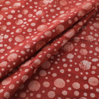 Red - Authentic Kutch Hand Block Batik Print Pure Handwoven Natural Dyed Kala Cotton Fabric 71