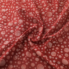 Red - Authentic Kutch Hand Block Batik Print Pure Handwoven Natural Dyed Kala Cotton Fabric 71