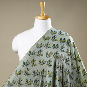 Green - Mangalagiri Block Printed Handwoven Cotton Fabric