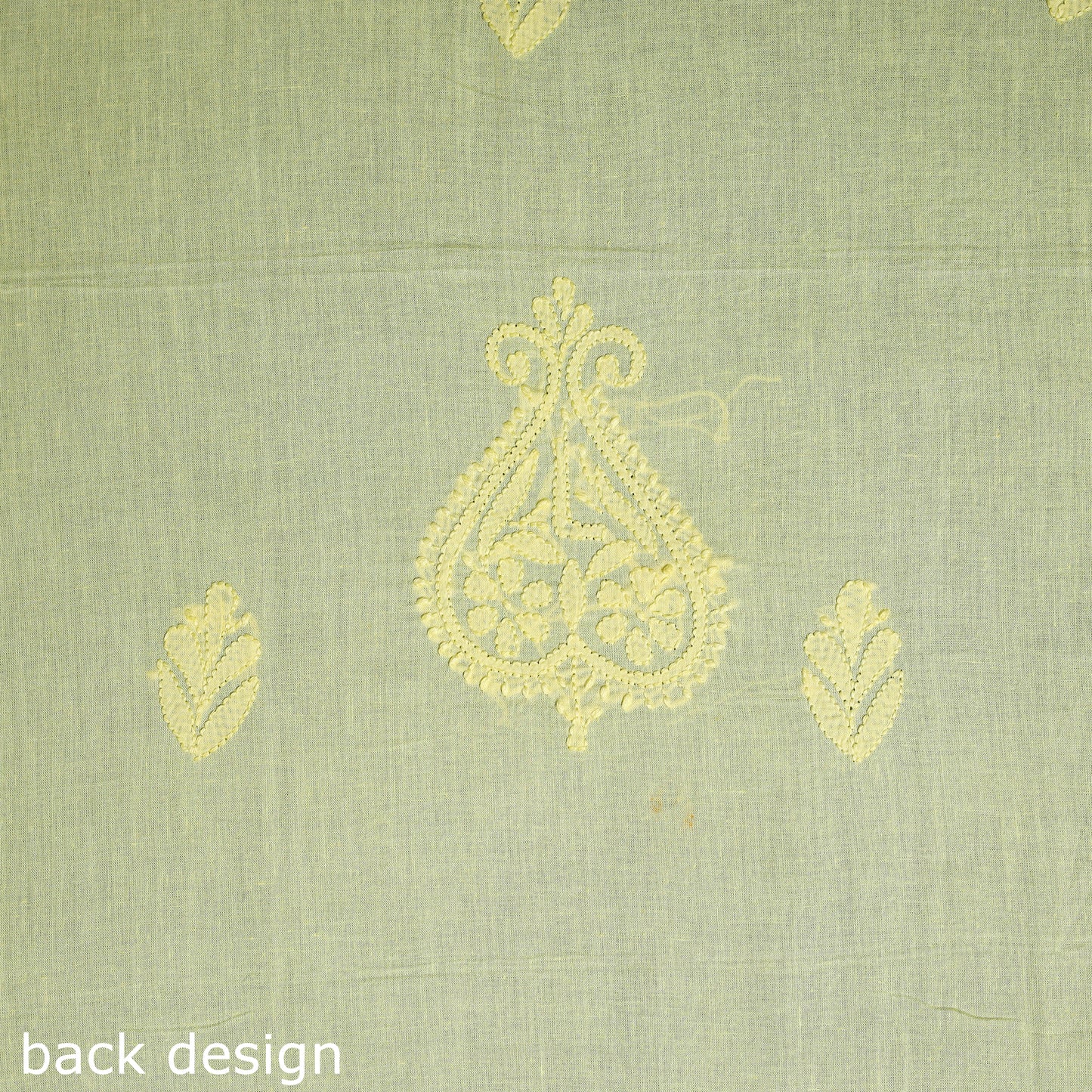 Yellow Hand Embroidery Mul Cotton Chikankari Kurta Material