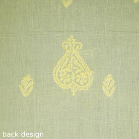 Yellow Hand Embroidery Mul Cotton Chikankari Kurta Material