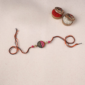 Multicolor - Bishnupur Handpainted Terracotta Rakhi 03