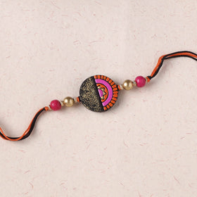Multicolor - Bishnupur Handpainted Terracotta Rakhi 03