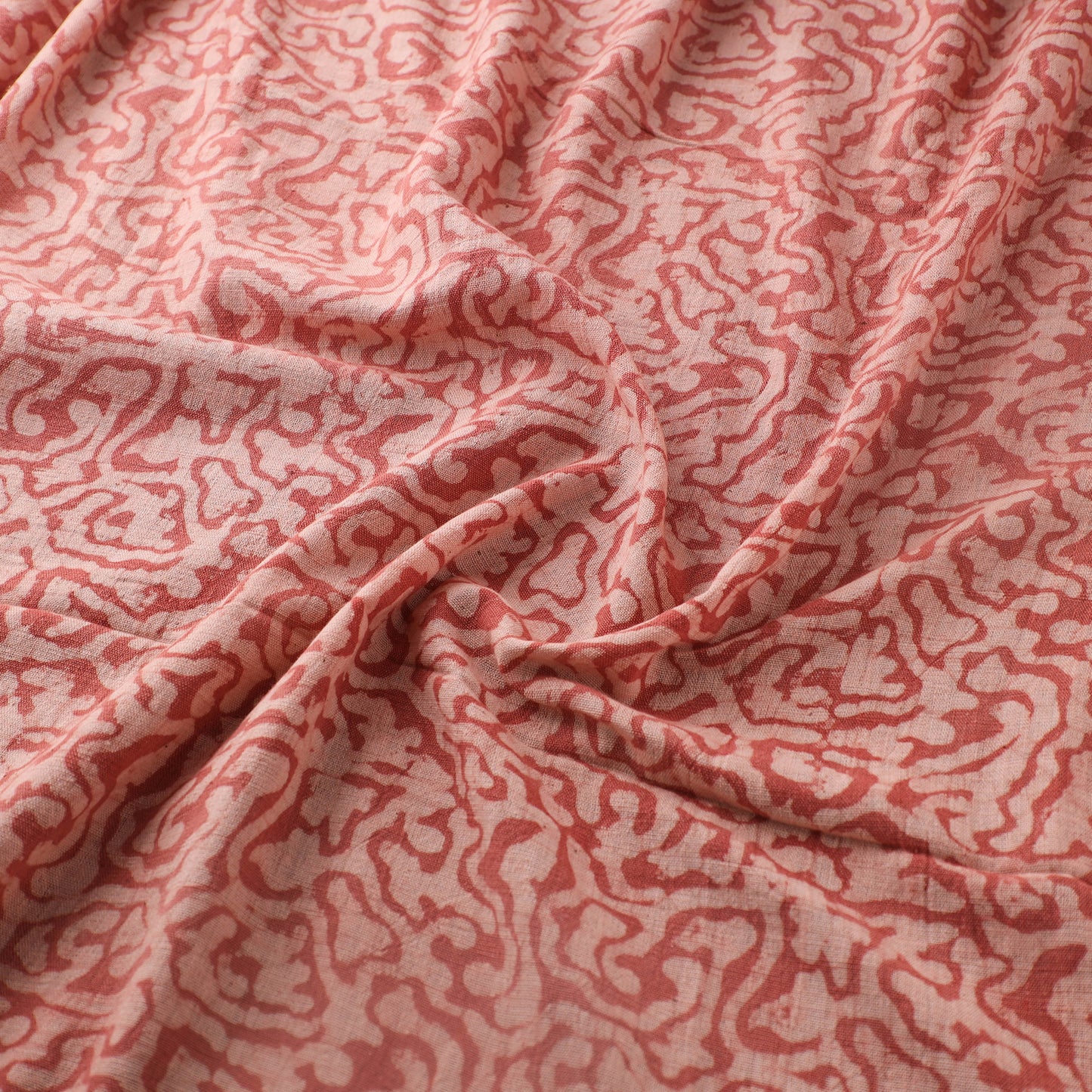 Red - Authentic Kutch Hand Block Batik Print Pure Handwoven Natural Dyed Kala Cotton Fabric 72