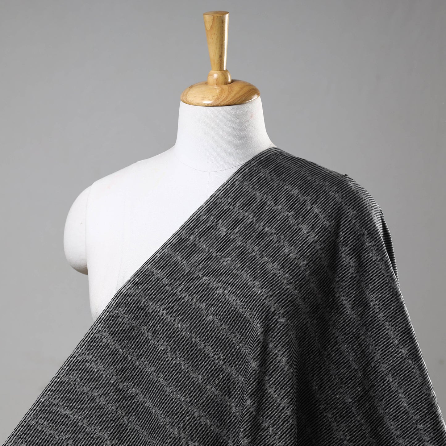 Shark Grey Pochampally Ikat Weave Cotton Handloom Fabric