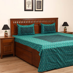 Pochampally Ikat with Bagh Patch Cotton Double Bedsheet Set (108 x 90 in) 11