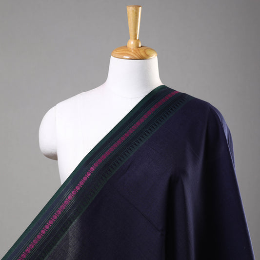 Purple - Prewashed Dharwad Cotton Thread Border Fabric