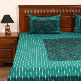 Pochampally Ikat with Bagh Patch Cotton Double Bedsheet Set (108 x 90 in) 11