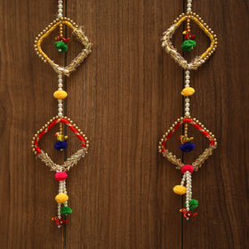 Handmade gota & bead work hanging (set of 2) 02