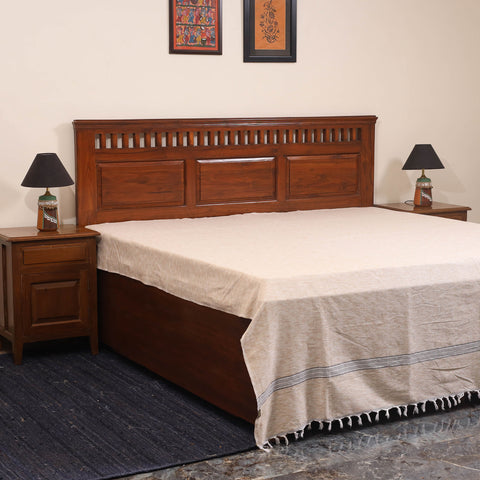 Brown - double handloom cotton bed sheet (108 x 90 in) 55