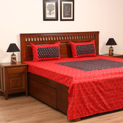 Pochampally Ikat with Bagh Patch Cotton Double Bedsheet Set (108 x 90 in) 12