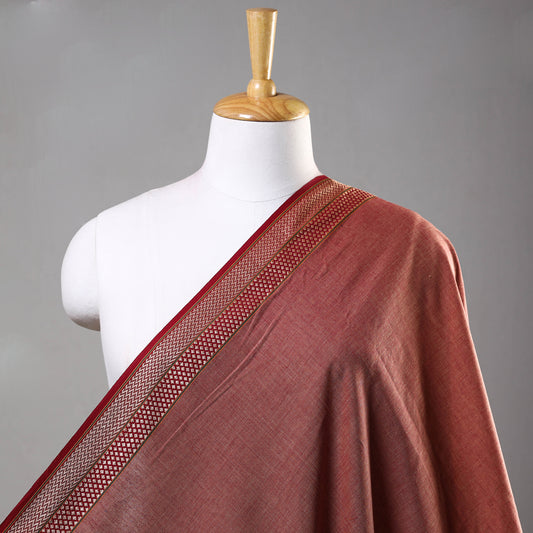Red - Prewashed Dharwad Cotton Thread Border Fabric