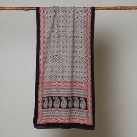 Black Bagh Hand Block Printed Cotton Stole 