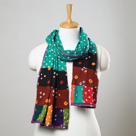 Multicolor - Bandhani Tie-Dye Patchwork Cotton Stole 65