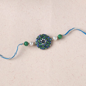 Multicolor - Bishnupur Handpainted Terracotta Rakhi 06