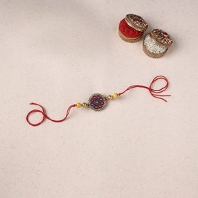 Multicolor - Bishnupur Handpainted Terracotta Rakhi 07