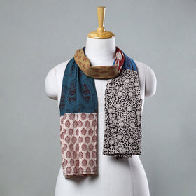 Multicolor Bagh Block Printed Patchwork Cotton Stole