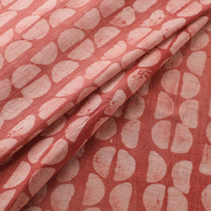 Red - Authentic Kutch Hand Block Batik Print Pure Handwoven Natural Dyed Kala Cotton Fabric 76