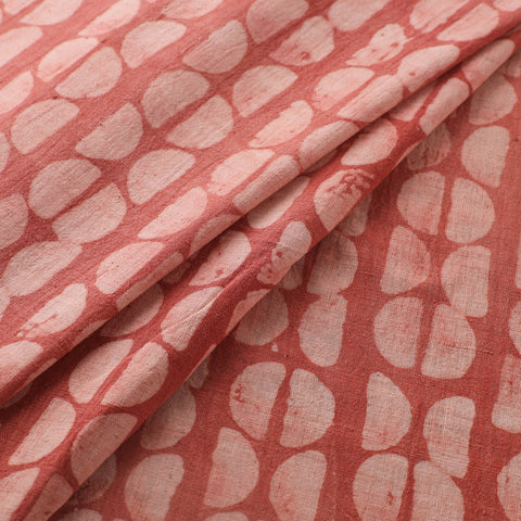 Red - Authentic Kutch Hand Block Batik Print Pure Handwoven Natural Dyed Kala Cotton Fabric 76