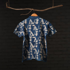 Buy Bindaas Natural Dyed Art Block Print Polo Collar T-shirt in Pure Cotton Online at iTokri.com