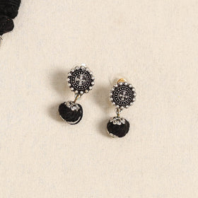 Black - german silver necklace set with beads 47