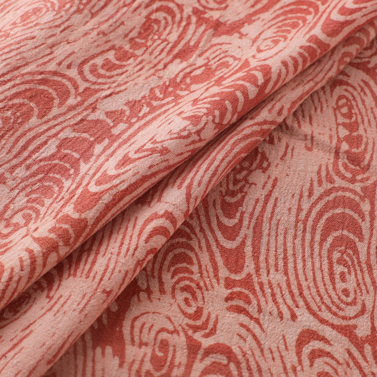 Red - Authentic Kutch Hand Block Batik Print Pure Handwoven Natural Dyed Kala Cotton Fabric 77
