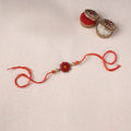Red Flower - Bishnupur Handpainted Terracotta Rakhi 12