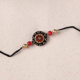 Black - Bishnupur Handpainted Terracotta Rakhi 14