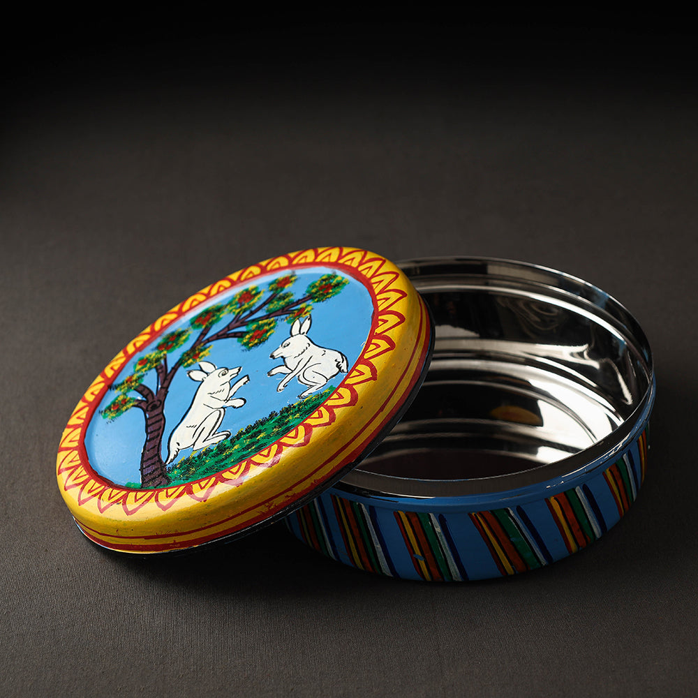 Kavad Handpainted Stainless Steel Chapati Box