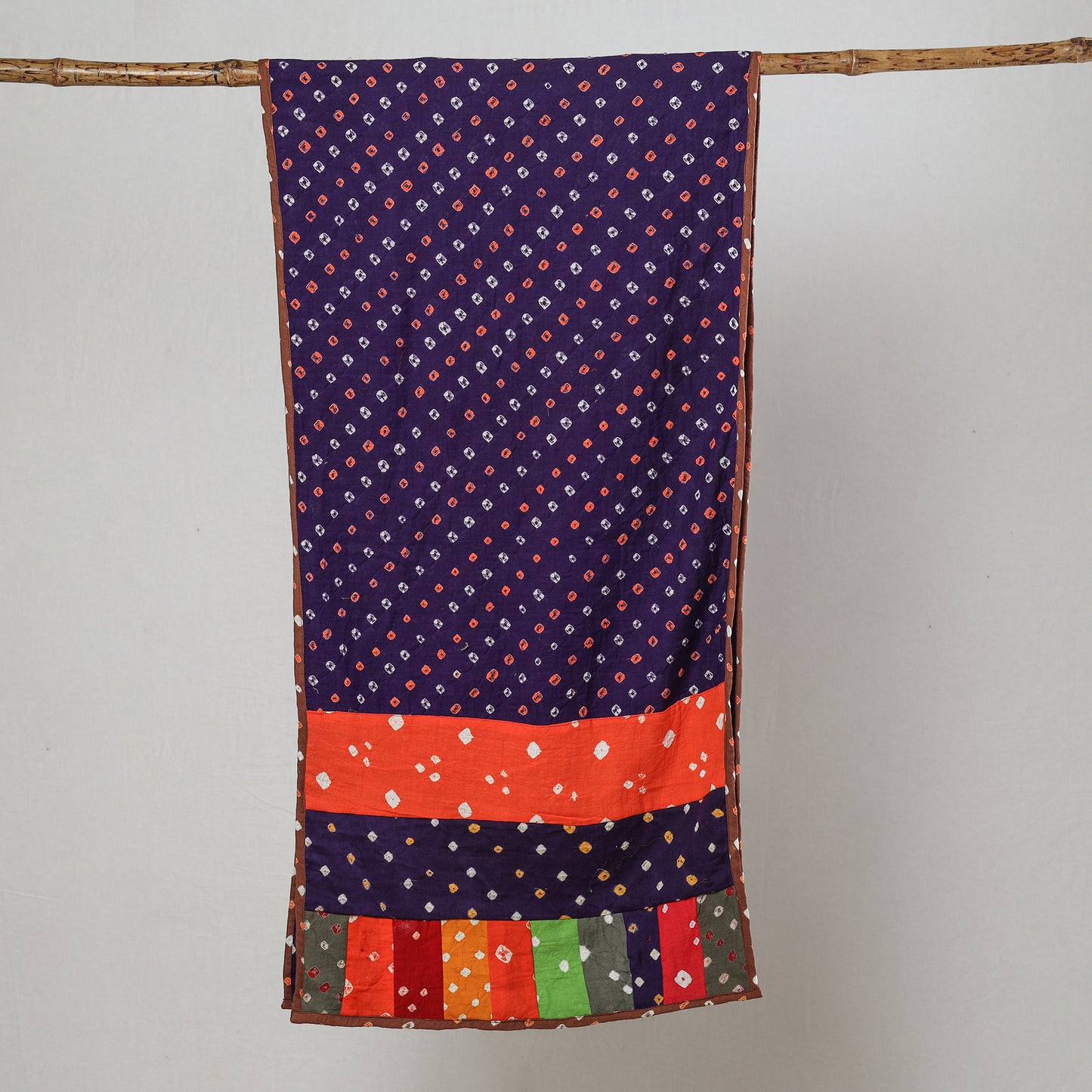 Multicolor - Bandhani Tie-Dye Patchwork Cotton Stole 66