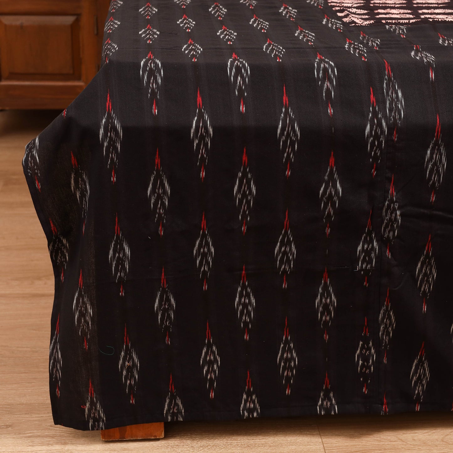 Pochampally Ikat with Bagh Patch Cotton Double Bedsheet Set (108 x 90 in) 15