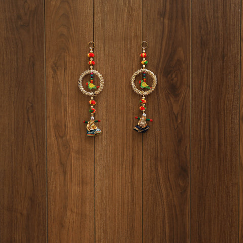 Handmade gota & bead work hanging (set of 2) 11