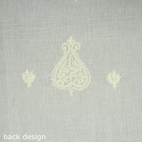 Yellow Hand Embroidery Mul Cotton Chikankari Kurta Material