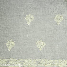 Yellow Hand Embroidery Mul Cotton Chikankari Kurta Material