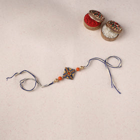 Multicolor - Bishnupur Handpainted Terracotta Rakhi 18