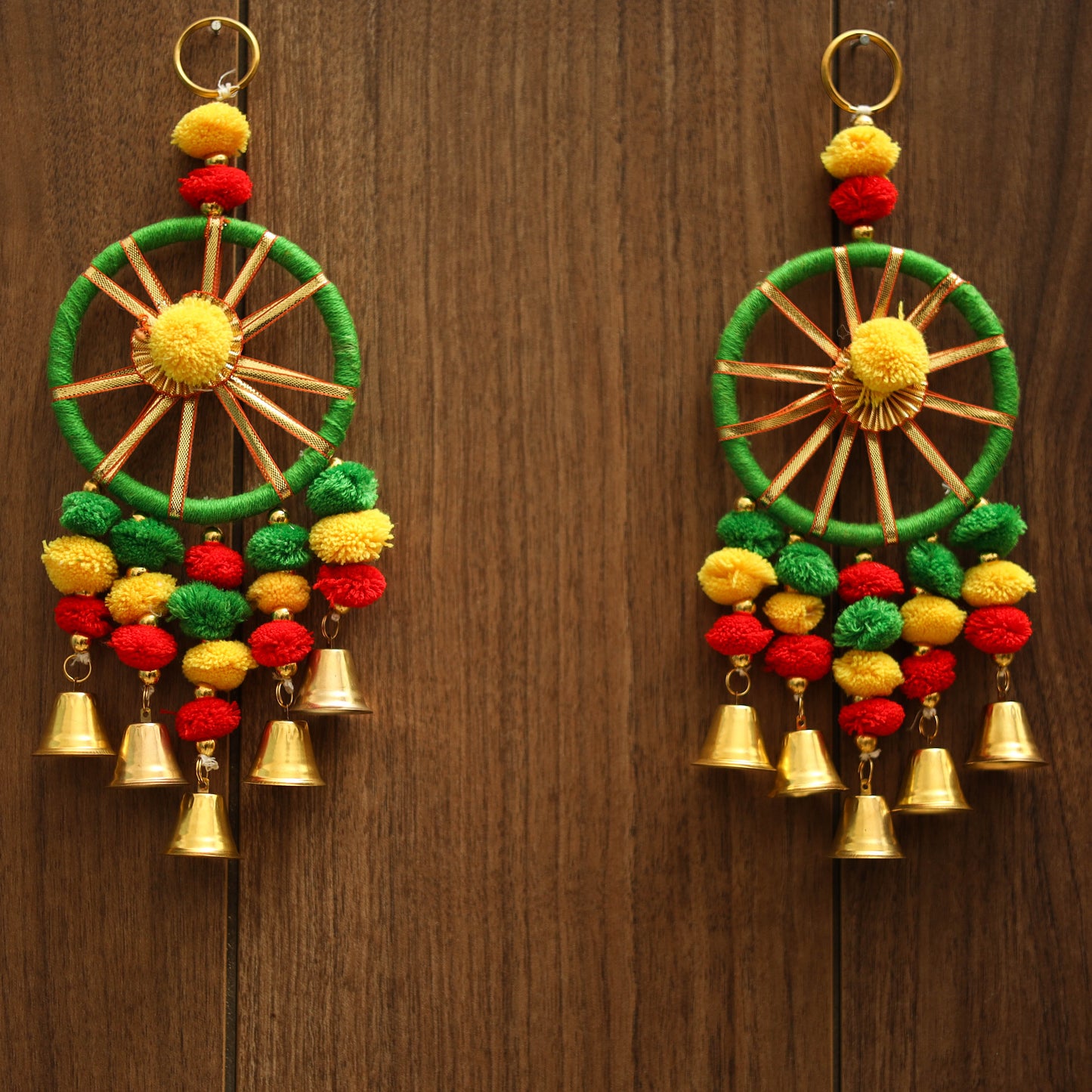 Handmade gota & bead work hanging (set of 2) 12