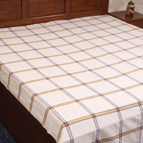 White - double handloom cotton bed sheet (108 x 90 in) 61