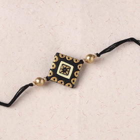 Black - Bishnupur Handpainted Terracotta Rakhi 20