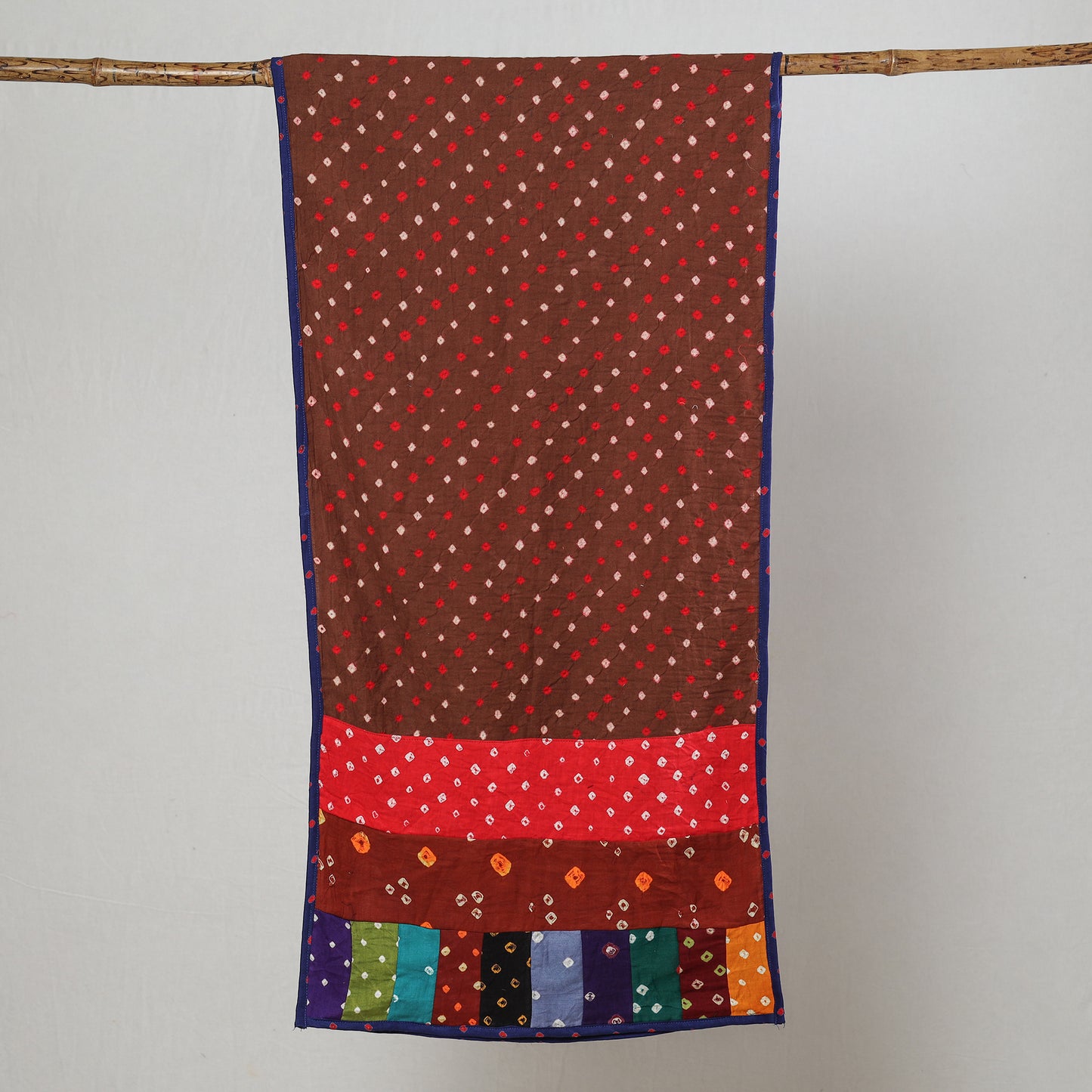 Multicolor - Bandhani Tie-Dye Patchwork Cotton Stole 60