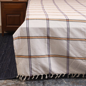 White - double handloom cotton bed sheet (108 x 90 in) 61