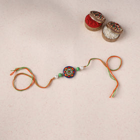Multicolor - Bishnupur Handpainted Terracotta Rakhi 21
