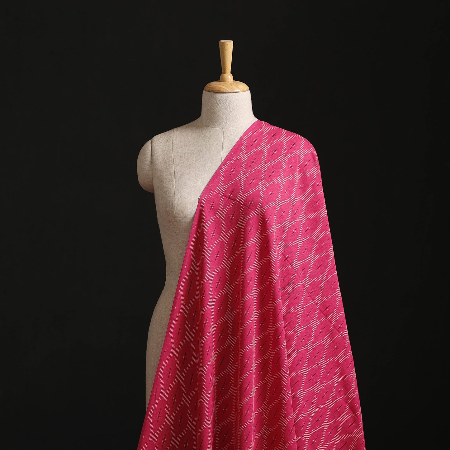 Pink - Pochampally Ikat Weave Cotton Fabric 20
