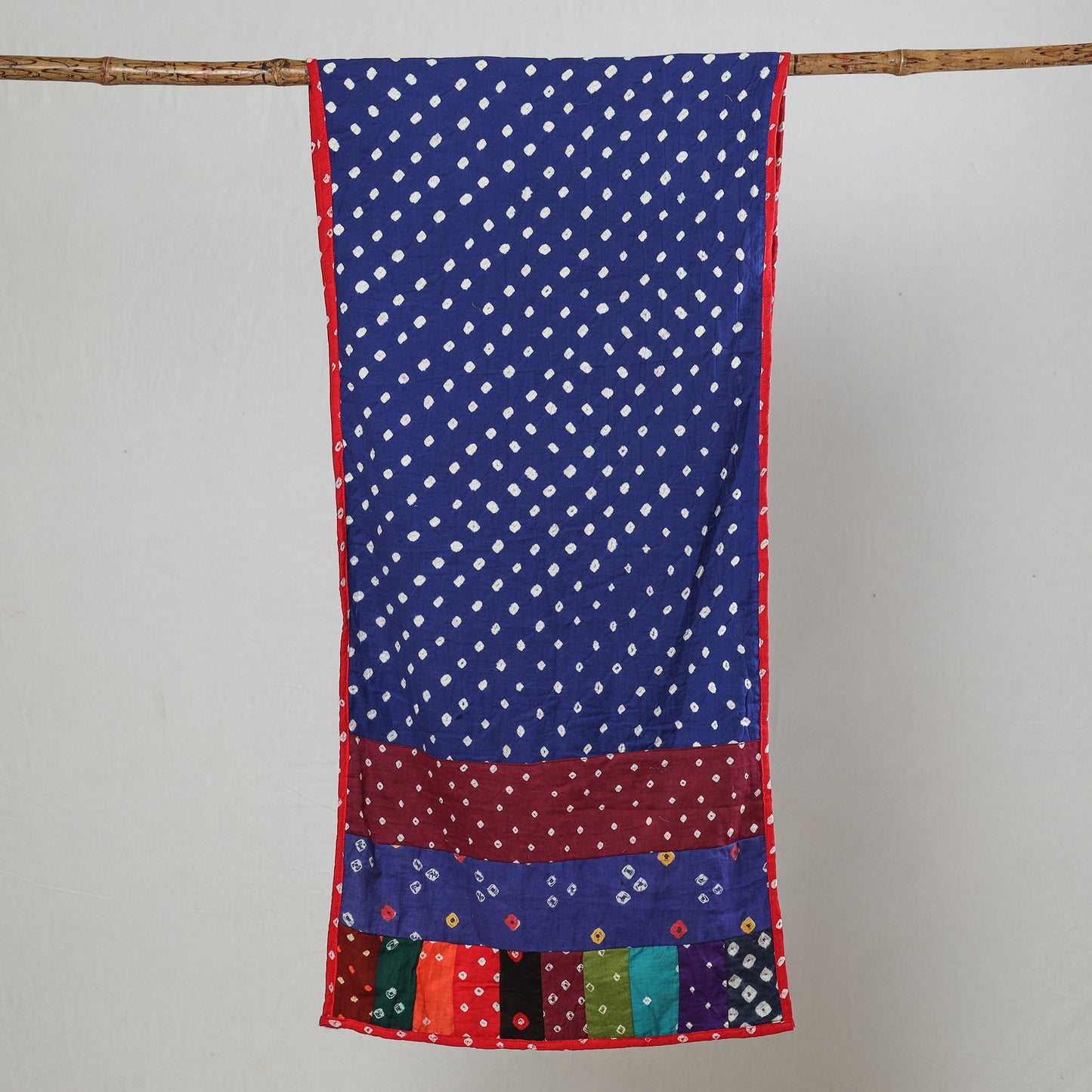 Multicolor - Bandhani Tie-Dye Patchwork Cotton Stole 55