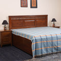Blue - double handloom cotton bed sheet (108 x 90 in) 63