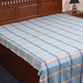Blue - double handloom cotton bed sheet (108 x 90 in) 63
