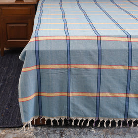 Blue - double handloom cotton bed sheet (108 x 90 in) 63