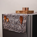 Black Kalamkari Block Printed Fridge Top Cover with Handle Cover