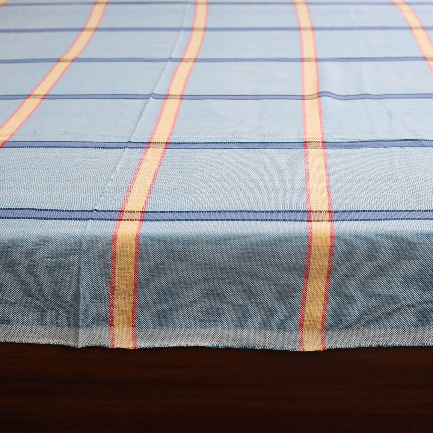 Blue - double handloom cotton bed sheet (108 x 90 in) 63