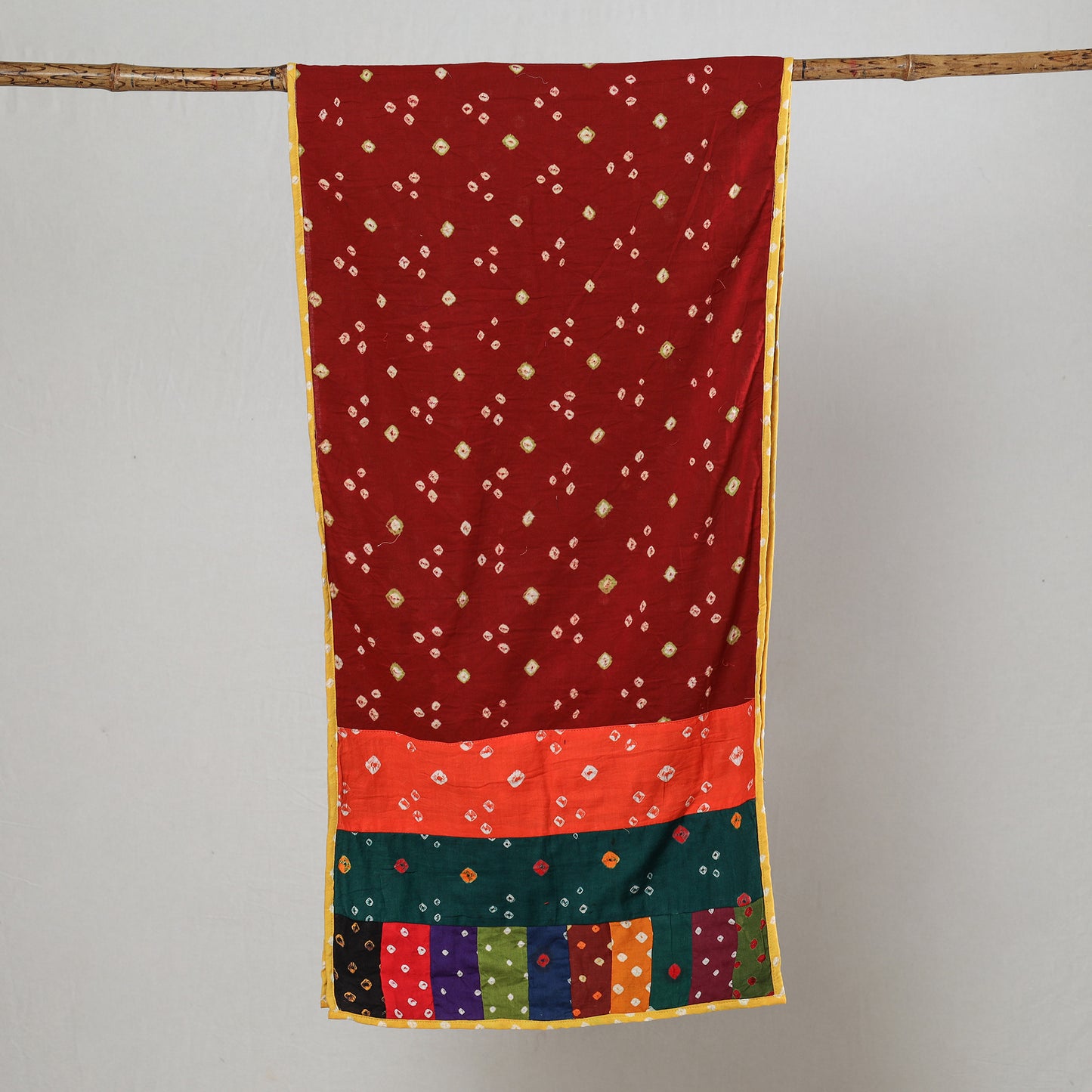 Multicolor - Bandhani Tie-Dye Patchwork Cotton Stole 50